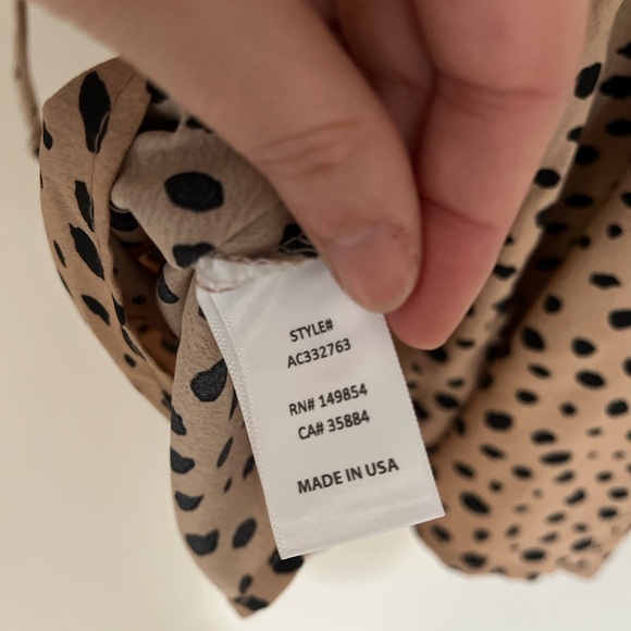 Sadie & Sage Brown Polka Dot Puff Sleeve Mini Dress - Picture 6 of 6